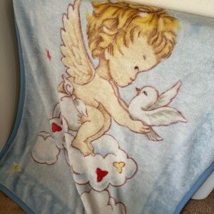 Gerber Angelic Baby Blanket with Blue and Yellow Accents